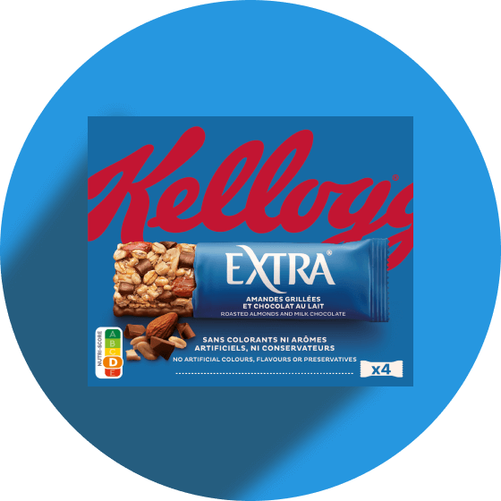 Barres Extra amandes grillées et chocolat au lait